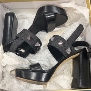Michael Kors Black Platform Heels with Studs